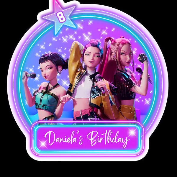 Birthday Kpop Demon Hunters Cake Toppers, Demon Hunters Cupcake Topper ...
