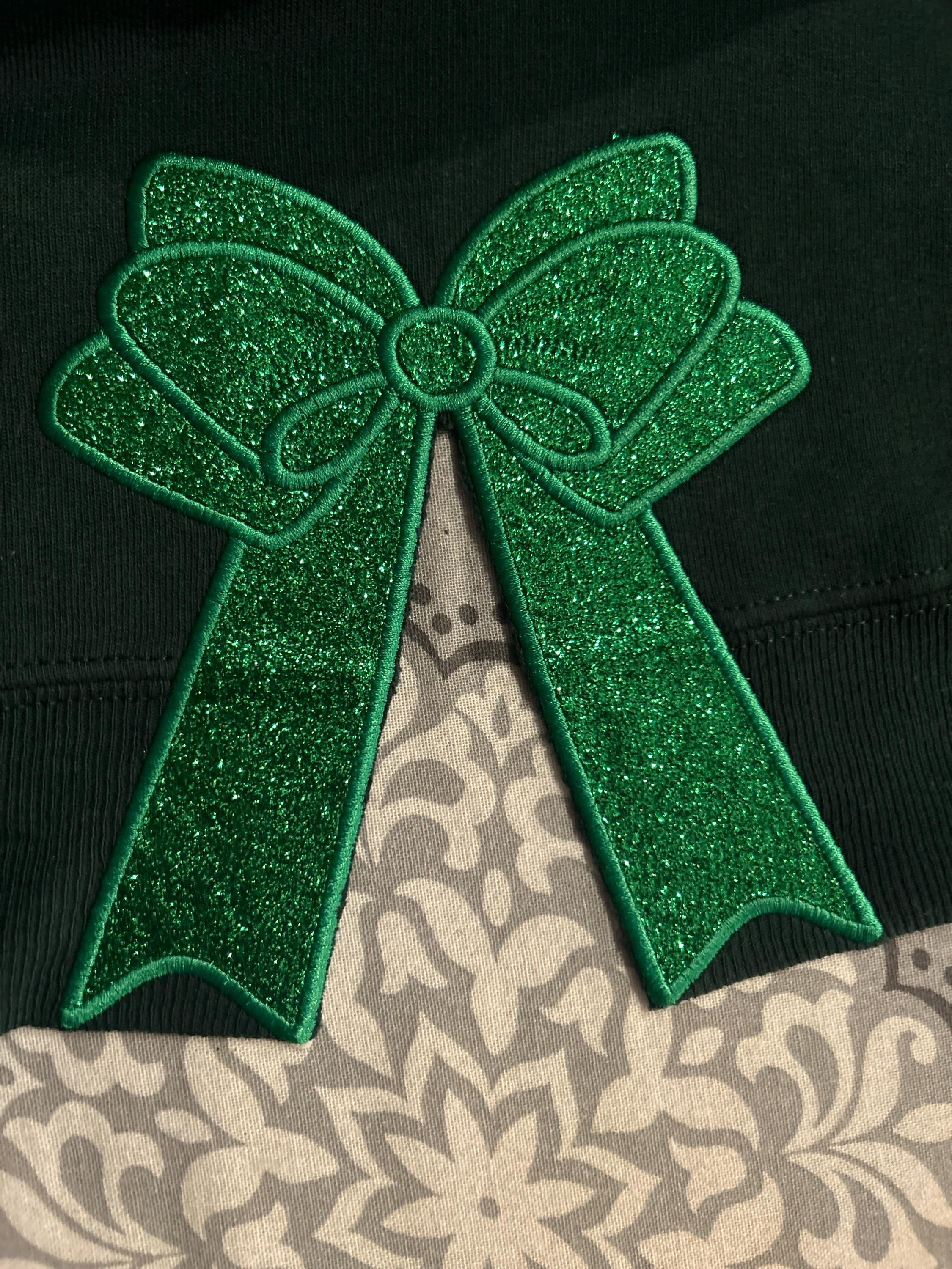 Customer project using Wide Heirloom Butterfly Bow Applique embroidery design