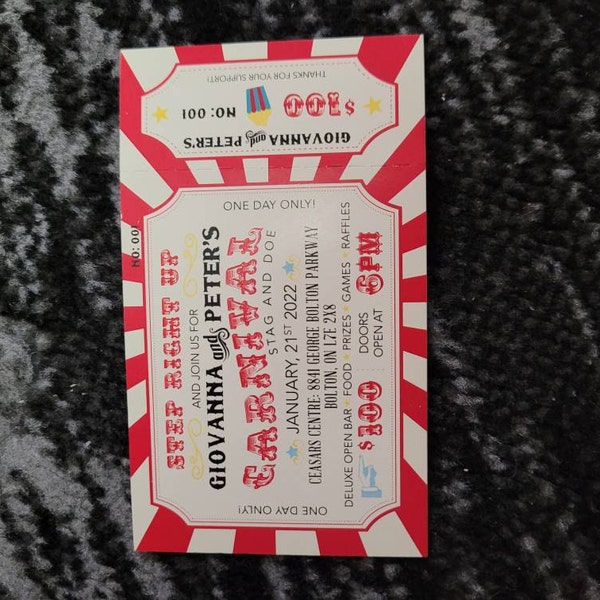 Jack and Jill Tickets - Buck and Doe - Stag and Doe Raffle Tickets ...