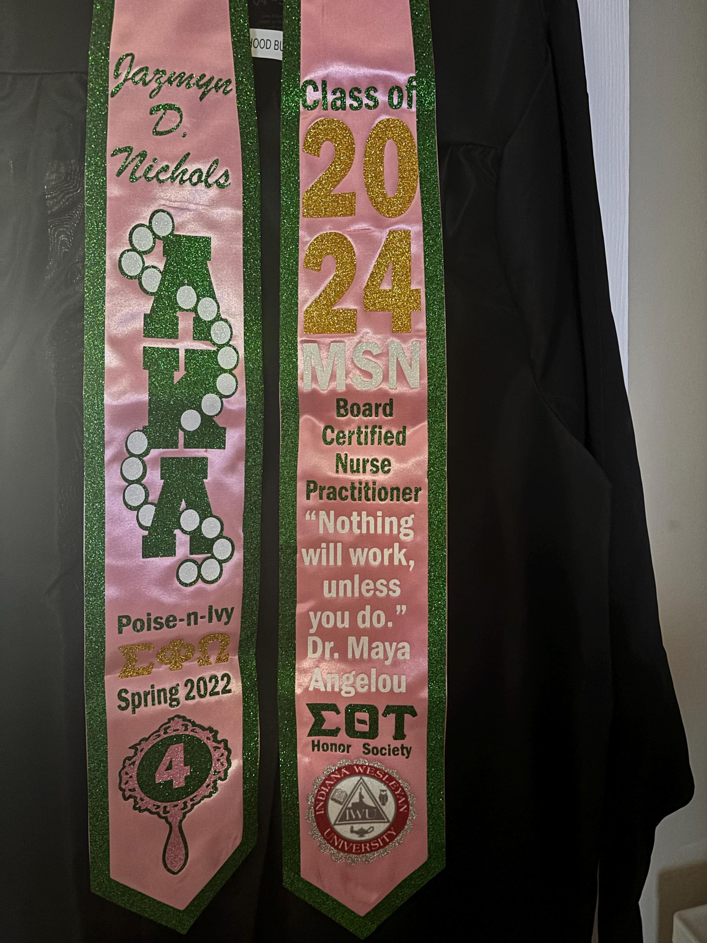 Sorority Graduation Stole | Custom Graduation Stole| Greek Graduation Stole | Pre-Designed Stole | Class of 2025 Stole| Class of 2025 Stole