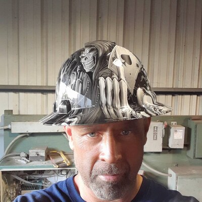 Custom Hydro-Dipped Hard Hat - OSHA Approved With Hell Raiser 312390 - Foto 10