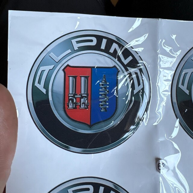 4x Alpina Silicone Wheel Emblem Stickers - Hub Cap Logo Decals For Cars, Motorcycles, Vans