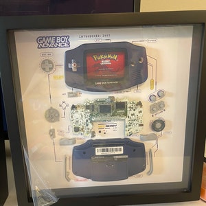 Framed Nintendo Game Boy Advance GBA Disassembled Game Framed Nintendo Game Boy Advance GBA Disassembled Game