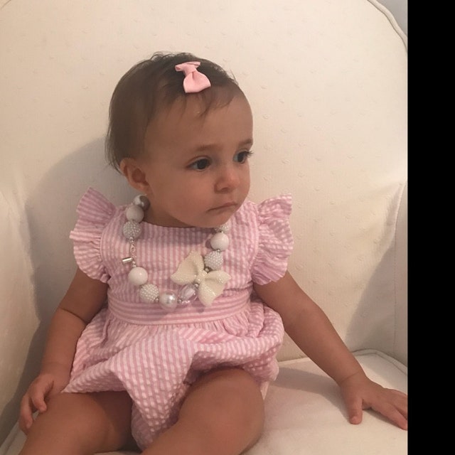 Hot Pink Striped Hair Clips Taffy Striped 2 Inch Barrettes Etsy