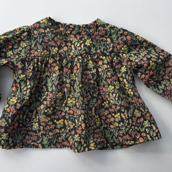 Baby Blouse PDF Sewing Pattern – Long or Short Sleeve — Shoulder Frill ...