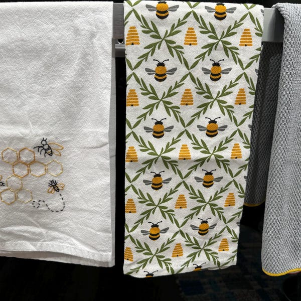 Hand Embroidered, Flour Sack Dish Tea, Stitched Towel, Polishing Cloth ...