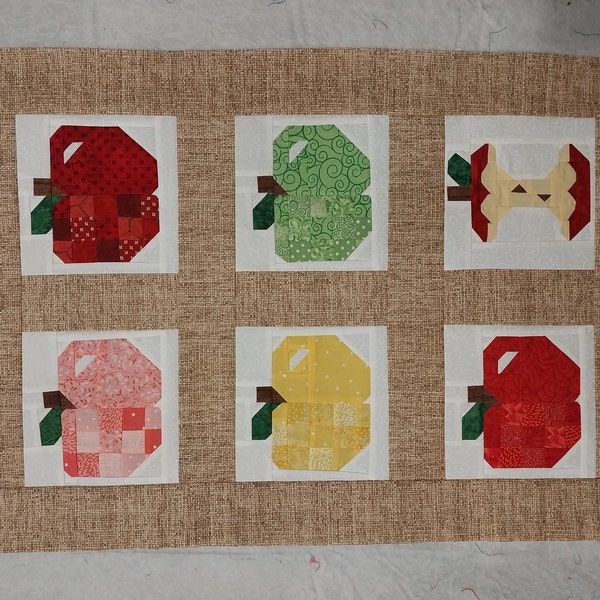 Apple Core Food Fall Autumn Harvest Quilt Block PDF Pattern ...