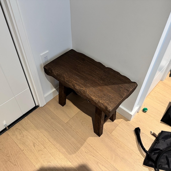 Rustic Reclaimed Wood Bench, Farmhouse Solid Wood Entryway Bench ...