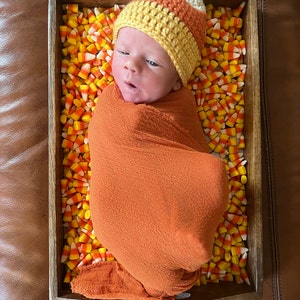Newborn Candy Corn Hat, Baby Halloween Costume, Crochet Photo Prop - Etsy