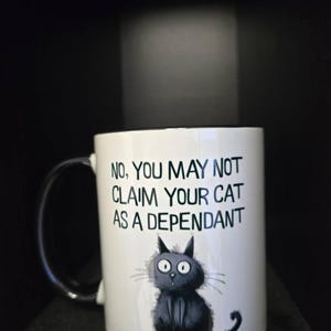 Cat Accountant Gifts, Funny Accountant Cat Mug, No You May Not Claim Your  Cat as a Dependant, CPA Bookkeeper Tax Accounting Coffee Cup
