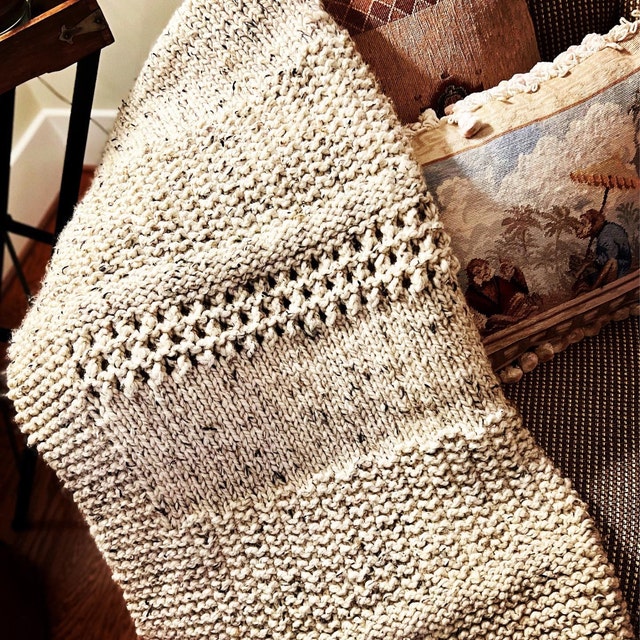 Fall Cuddler Easy Knit Throw Blanket Pattern Chunky Knit Blanket