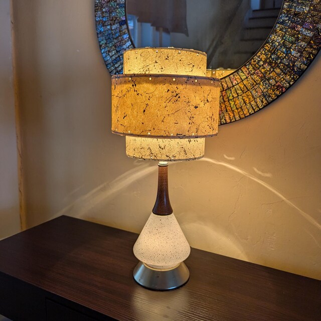Vintage Mid Century Style Fiberglass Lamp Shade Modern Atomic