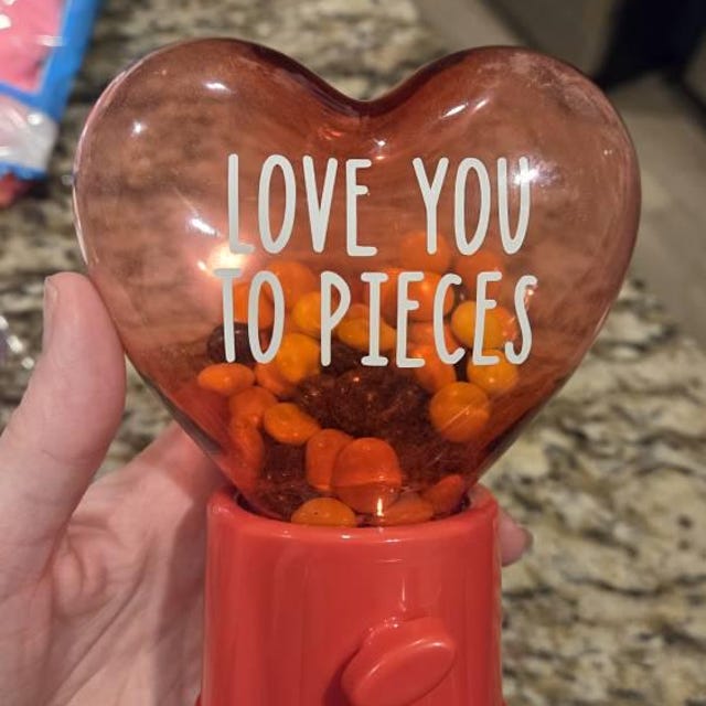 Personalized CANDY DISPENSER Heart Shaped Valentine's Day Gift for
