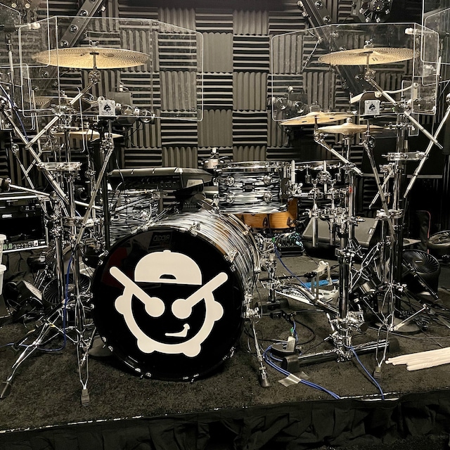 Drum Set Personalized Decal Drummer Monogram Bedroom Sticker