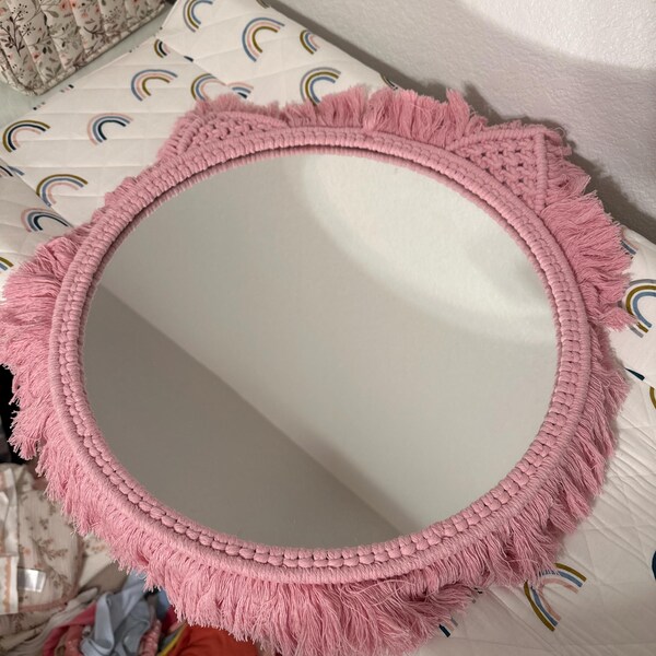 Large Macrame Mirror, Macrame Wall Hanging, Nursery Mirror ...