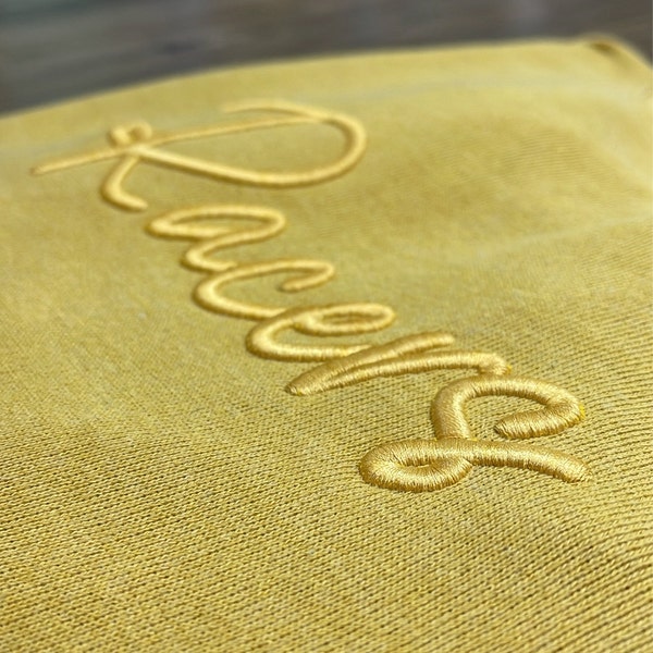 Rustic Charm 3D Puff Cursive Script Embroidery Font; 6 Sizes, Instant ...