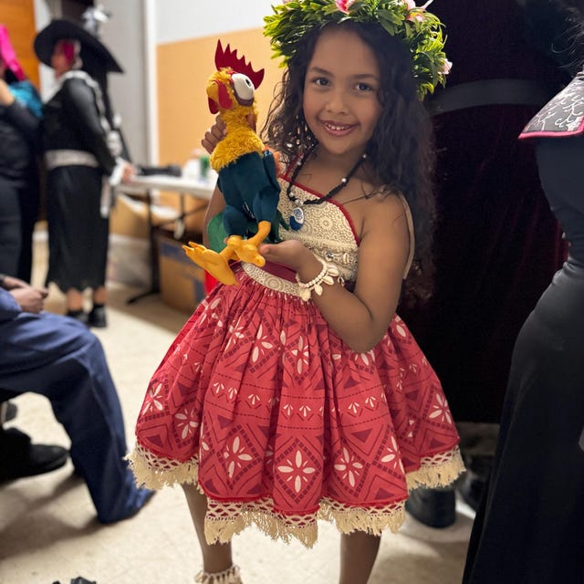 Jeroesja Vaiana 2 Costume pour fille, robe de princesse Moana avec collier et pinces à cheveux, costume pour carnaval, Halloween et fêtes à thème, taille 2-12 ans