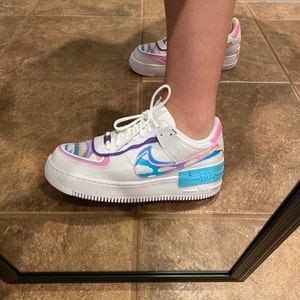 Custom Pastel Clouds Rainbow Nike Air Force 1 Shadow | Etsy