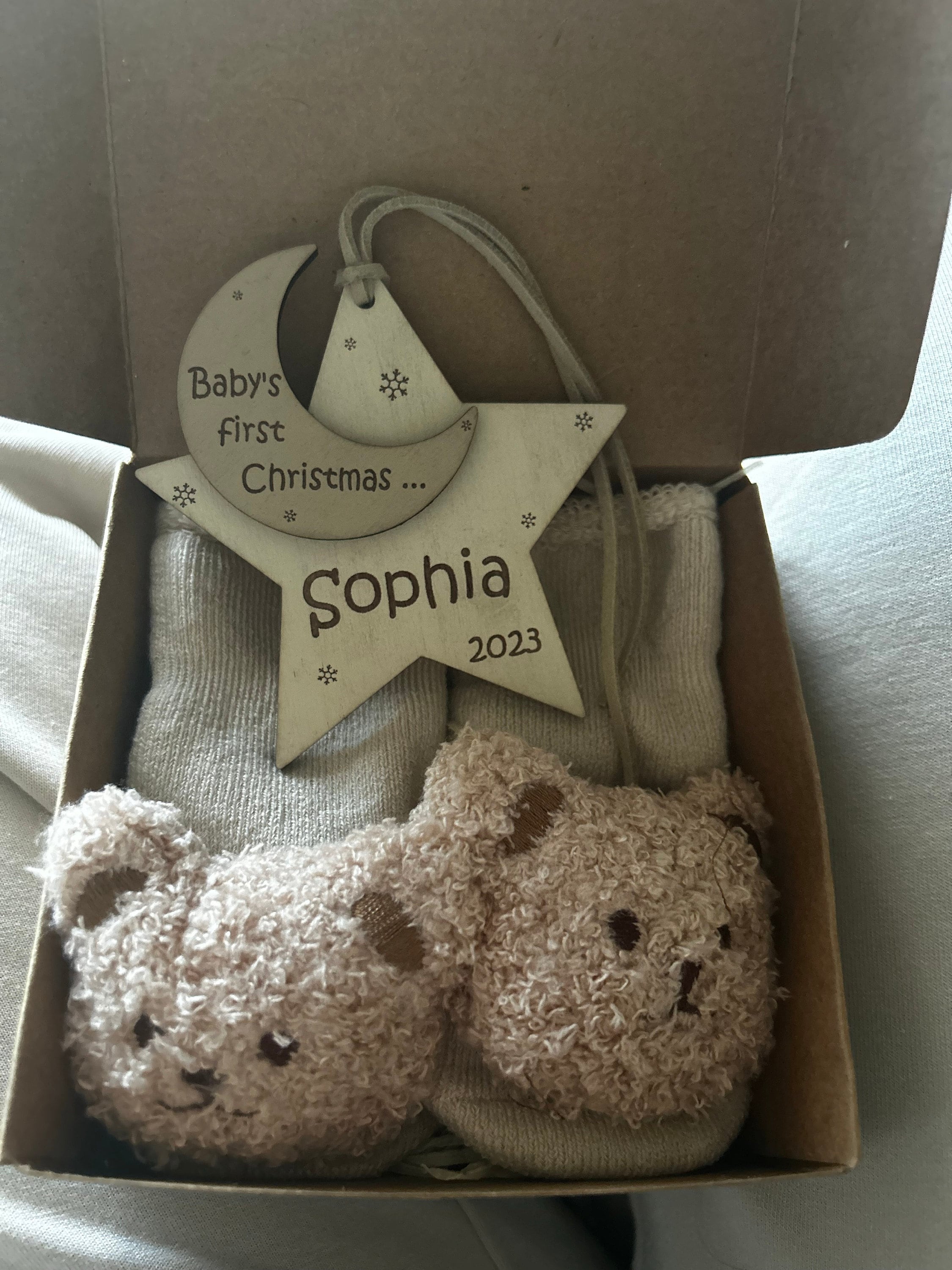 Baby&#39;s first Christmas gift box for baby Christmas gift for baby Christmas bauble Christmas tree bauble gift for new mum and dad baby gift