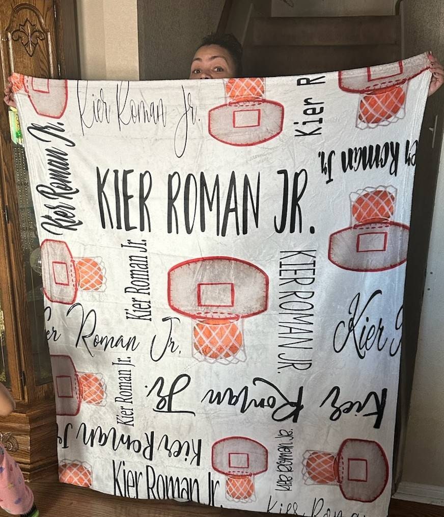 Basketball Baby Blankets, Custom Basketball Blanket, Personalized Baby Blanket Boy, New Dad Gift, Sport Baby Shower, Minky Baby Blanket