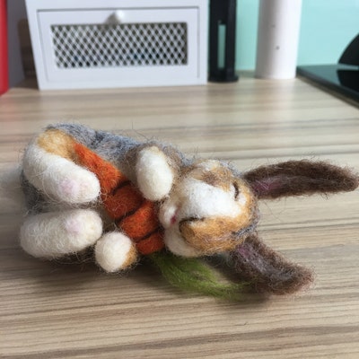 PDF FILES Needle Felt Pattern Realistic Sleeping Baby Bunny Instant ...
