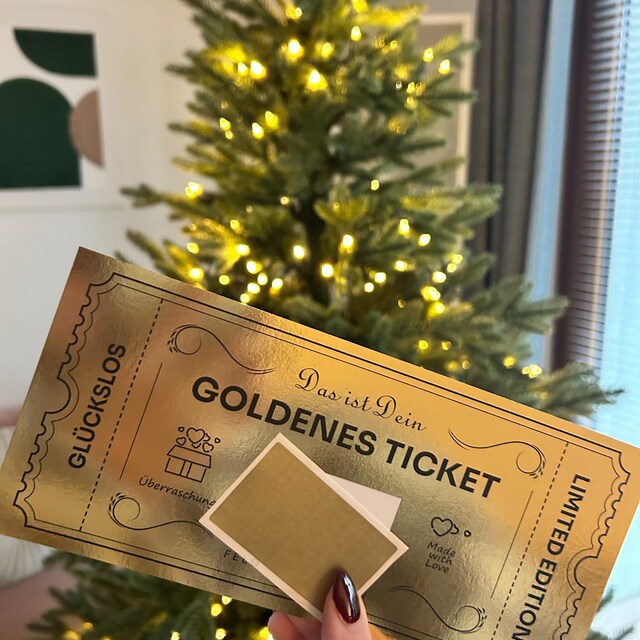 Rubbelkarte Mit Persönlicher Botschaft – Goldenes Ticket Als Gutschein Zum Ausfüllen