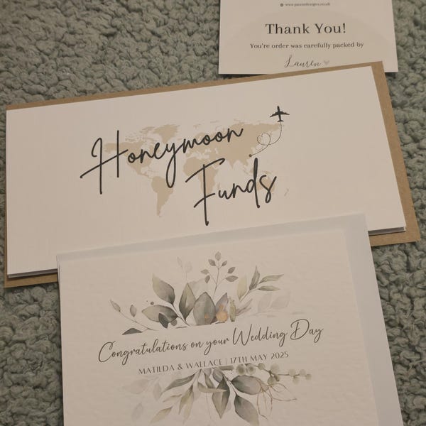 Personalised Wedding Funds Money Wallet, Wedding Gift Money, Cash