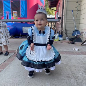 Alice Dress . Baby Girl Dress. Alice Wonderland Birthday Dress. Sparkle ...