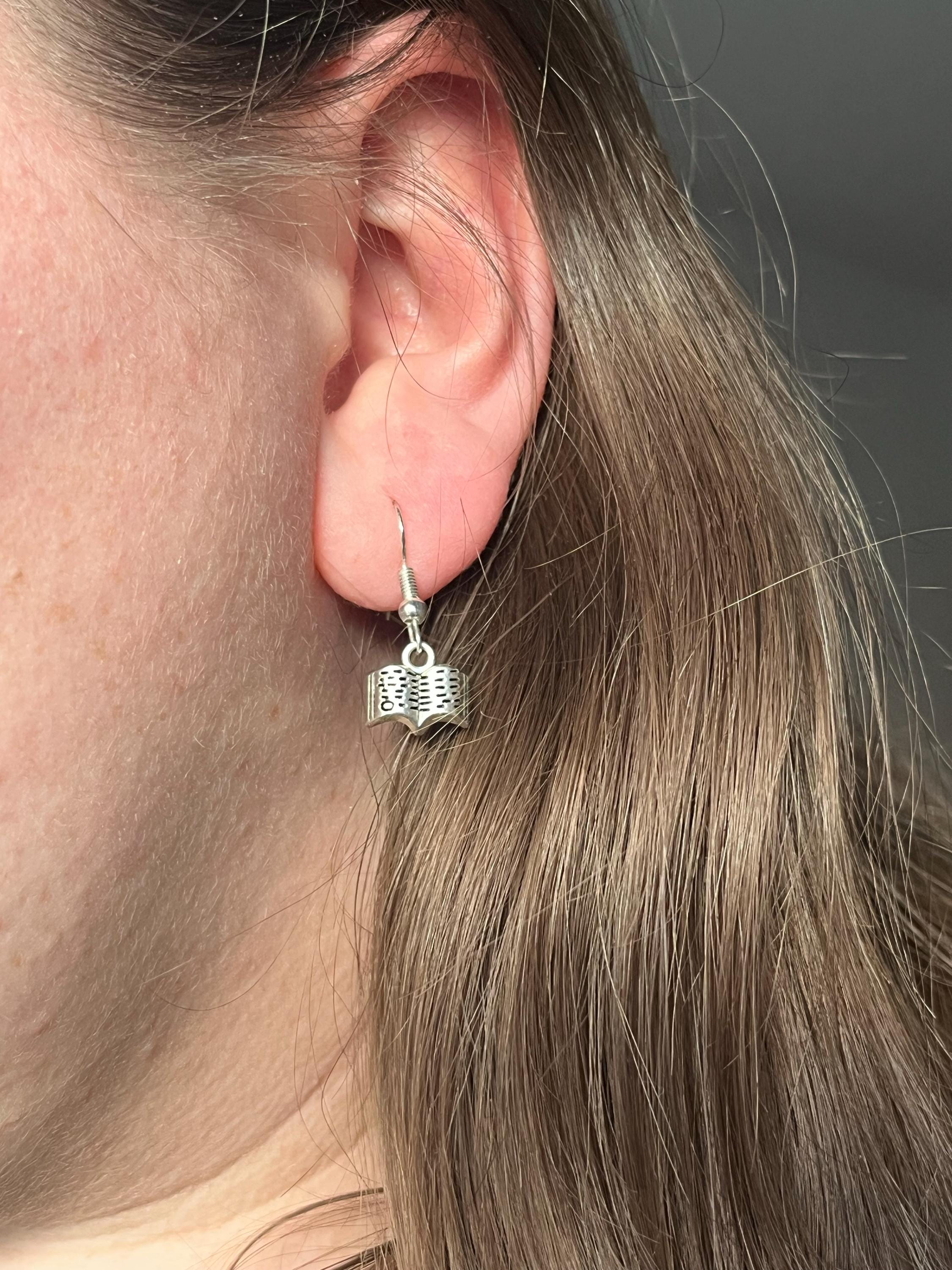 Silver Plated Book Earrings | Book gift, Book jewellery, bookish gift,gifts for her,valentines day,birthday gift,books, hypoallergenic