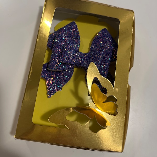 Butterfly Bow Box Template - Hair Bow Box SVG, PDF - Gift Box Template ...