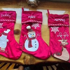 Candy Cane Character Personalized Christmas Stocking Family - Etsy