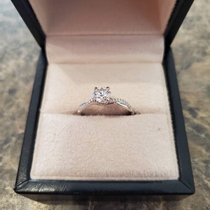 Forever One Moissanite Engagement Ring White Gold Unique Engagement ...