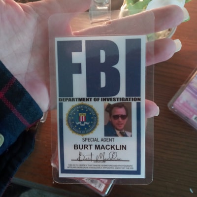 Burt Macklin FBI Parks and Recreation ID Badge Card Cosplay Costume ...