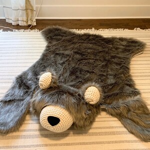 Nursery Rug Extra Large Grey Grizzly Bear Rug Claraloo - Etsy UK