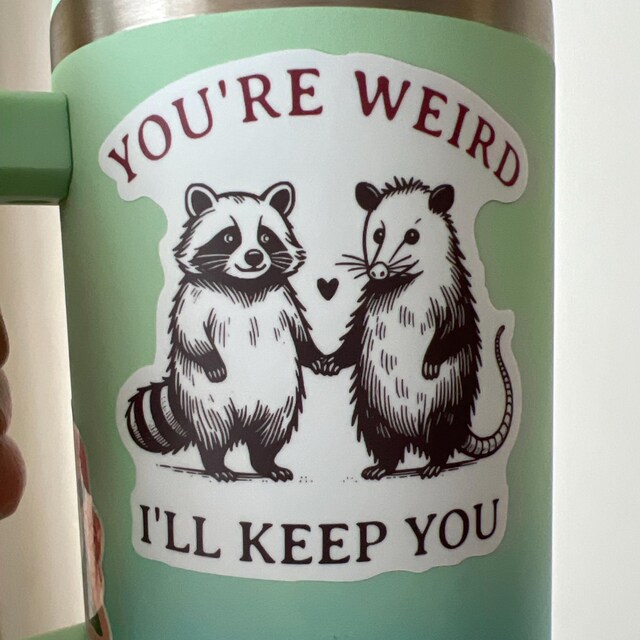 Set 3 Pcs Cute Funny Animal Sticker - You're Weird I'll Keep You...
