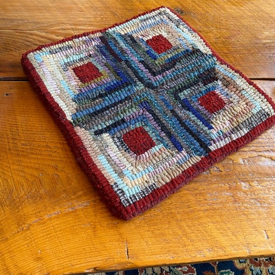 Handmade Primitive Style Hooked Rug Roses in Basket - Etsy