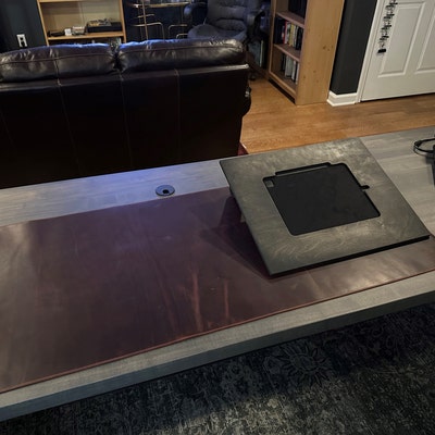 Leather Desk Mat With Edge Cover Personalized Desk Accessory Gift for ...