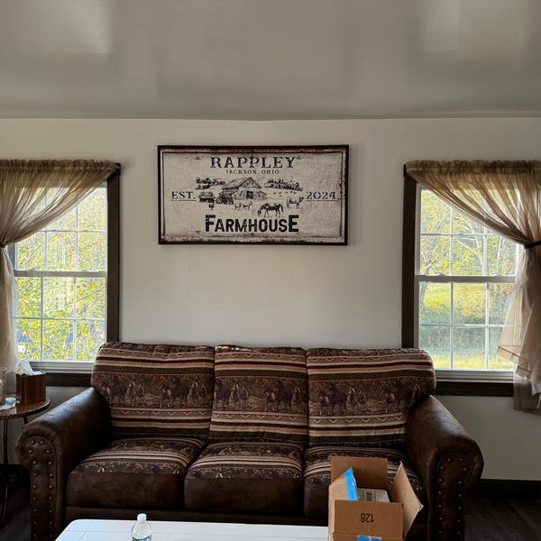 Farmhouse Sign Rustic Farmhouse Wall Decor Family Last Name Farm Sign ...