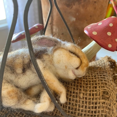 PDF FILES Needle Felt Pattern Realistic Sleeping Baby Bunny Instant ...