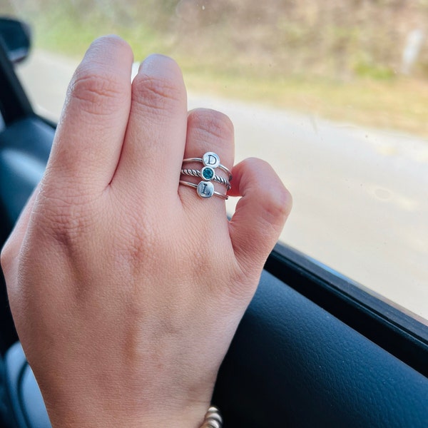 Stacking Rings • Set Silver Stackable Rings • Silver Bands • Unique ...