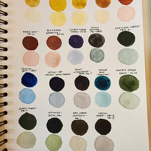 手作りのローアンバーグリーン系の水彩絵具 - ハーフパン - 手作り水彩