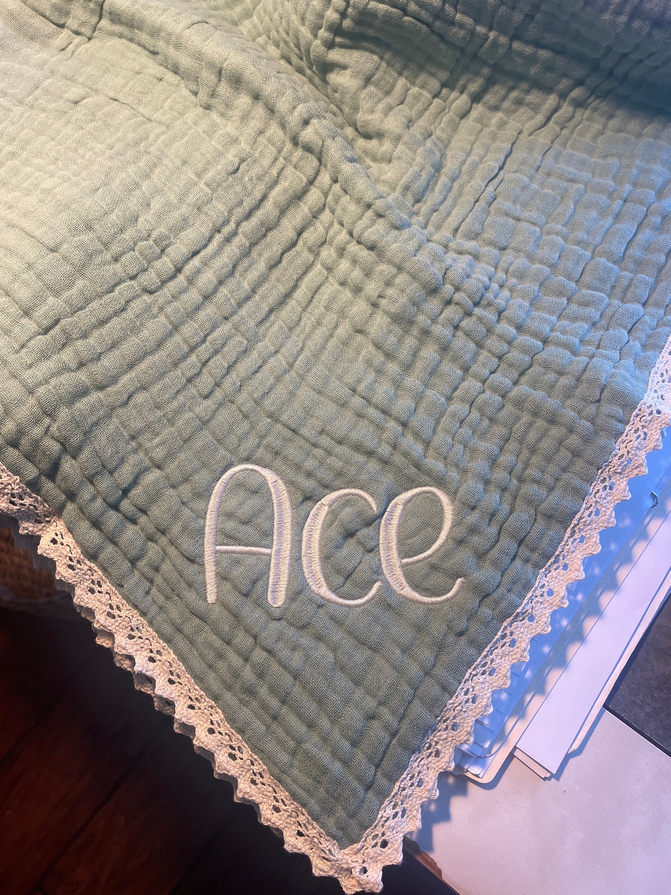 💖Buy 2 Free Shipping💖Baby Blanket, Organic Muslin blanket,Personalized baby blanket,Luxury Baby Swaddle Blanket, embroidered name baby blanket, baby shower gift.