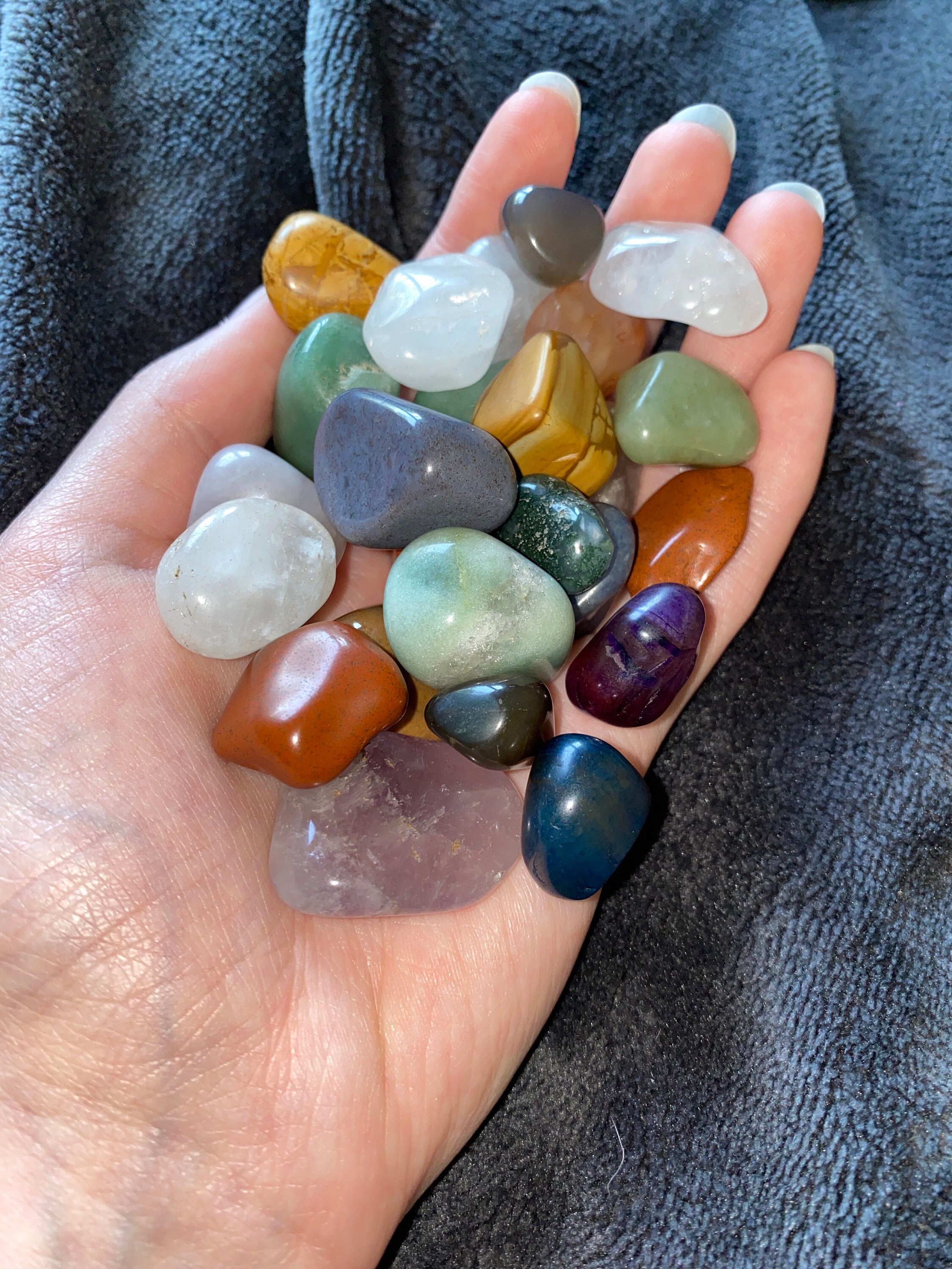 Assorted Mixed Tumbled Stones MEDIUM 1/2 lb Wholesale Bulk Lot (Mixed