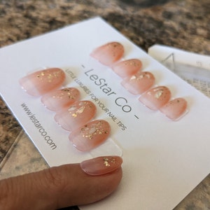 Reusable Nude Gold Nails Premium Short Press on Nails Gel - Etsy Reusable Nude Gold Nails Premium Short Press on Nails Gel - Etsy