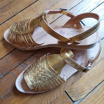 Gold Huarache Sandal All Sizes Boho Hippie Vintage Mexican Style ...