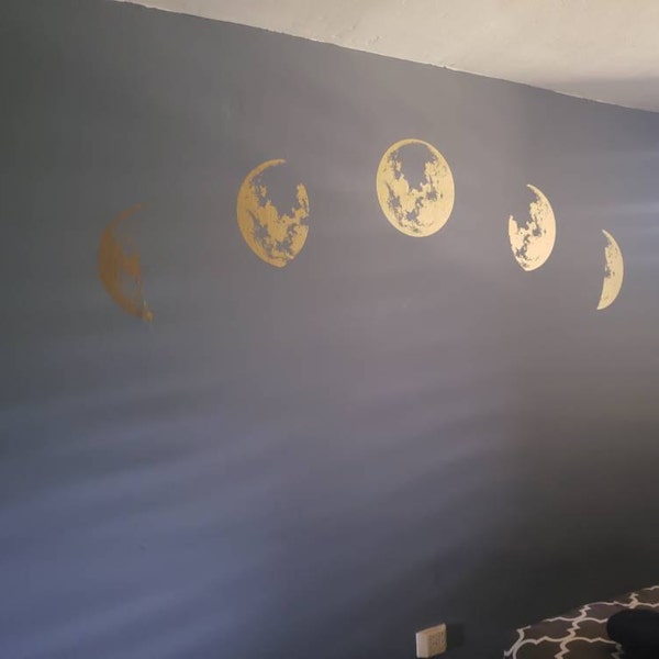 Moon Phases Wall Decal - Moon Phase Decor, Celestial Wall Art, Moon ...