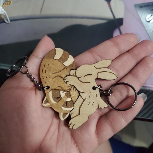 Feathered Raptor Dinosaur Couple Keychains - Friendship or Relationship ...