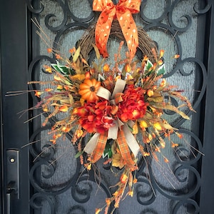 Fall Wreath Fall Wreaths for Front Door Front Door Wreath - Etsy