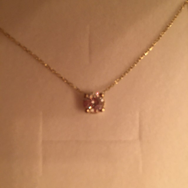 Collar De Solitario Grande De Plata 925, Delicado Collar Con Dije De Circonita Cúbica, Pequeño Colgante De Solitario De Circonita Cúbica, Collar De Solitario De Oro De 14 Quilates, Collar De Diamantes