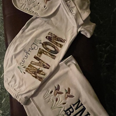 Hunting Themed Baby Gown, Personalized Baby Gown, Monogrammed Baby Gown ...